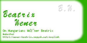 beatrix wener business card